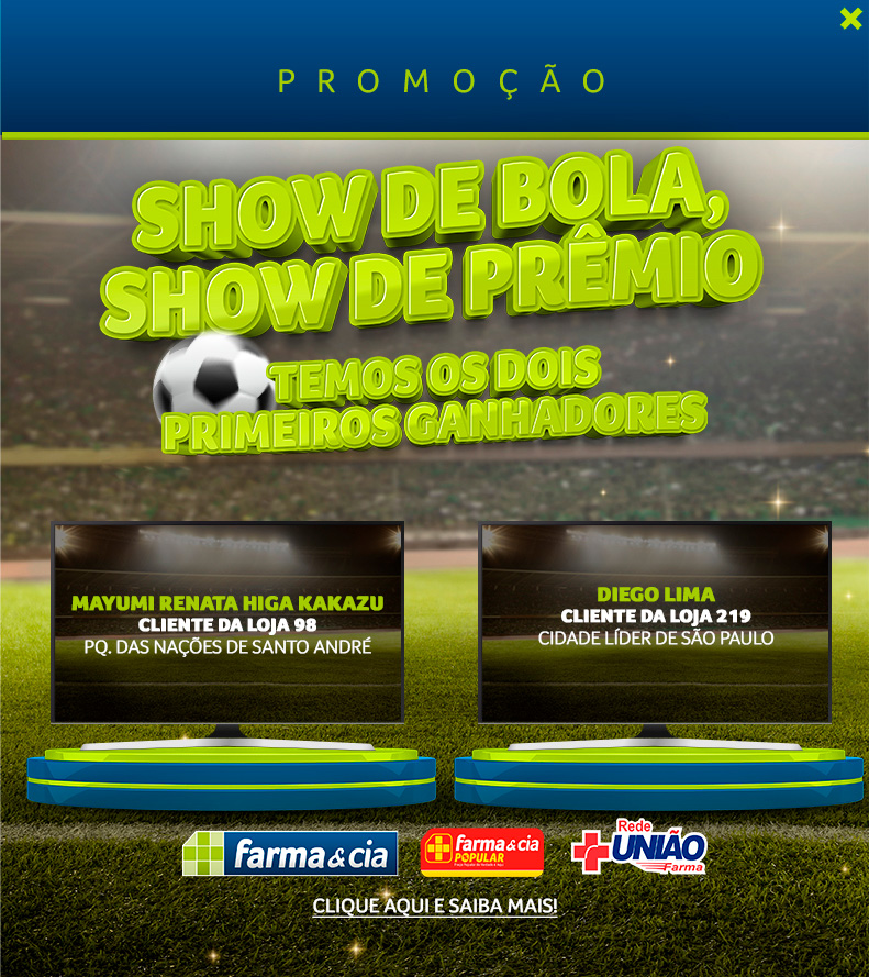 Popup promoção show de bola